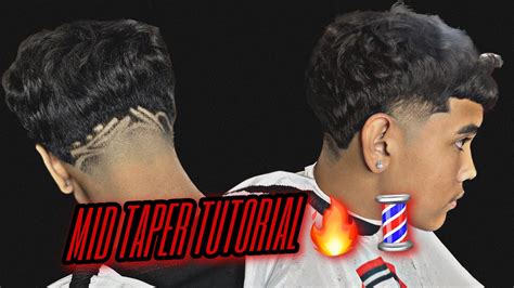 Step by step Mid Taper Fade haircut. . Freestyle design taper